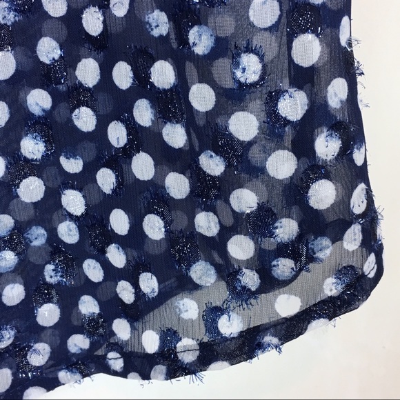 Banana Republic | chiffon navy polka dot top PL - Picture 3 of 6